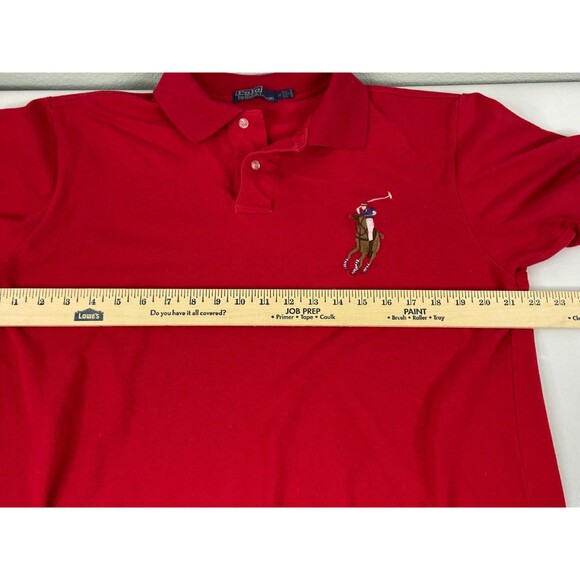 Polo By Ralph Lauren Men Large Red Shirt Big Pony Flesh Casual - Picture 9 of 10